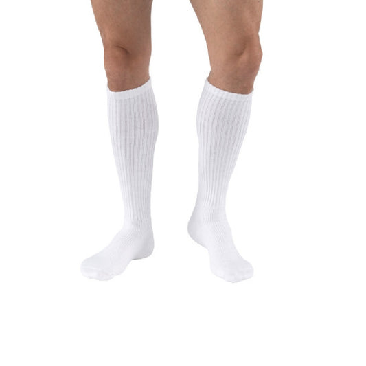 JOBST SensiFoot Diabetic Compression Socks 8-15 mmHg Knee High, Closed Toe, White