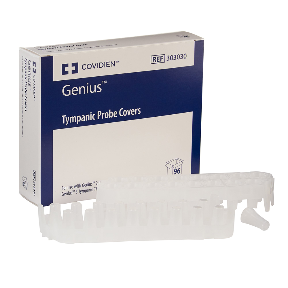 A Genius™ Tympanic Thermometer Covers with a box