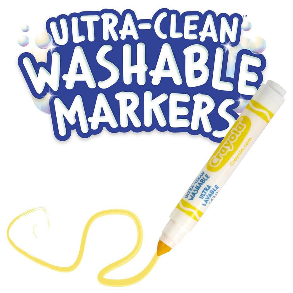 Washable Broad Line Markers - 200 Count - 8 Colours