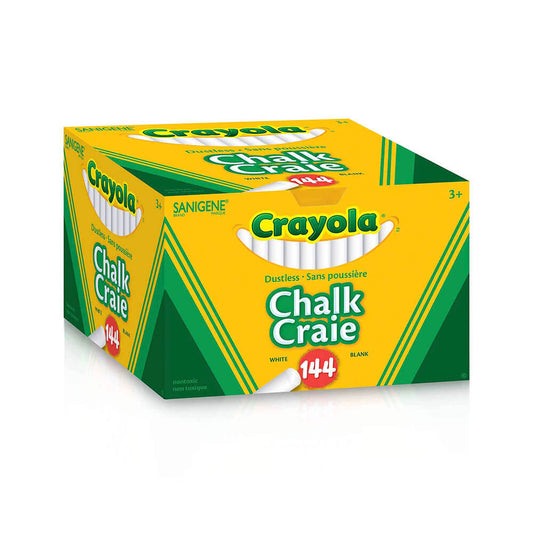 Crayola Dustless White Chalk - 144 Count