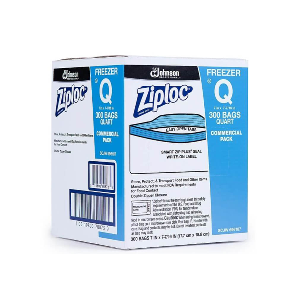 ZIPLOC FREEZER BAGS 1 QUART - 300 COUNT