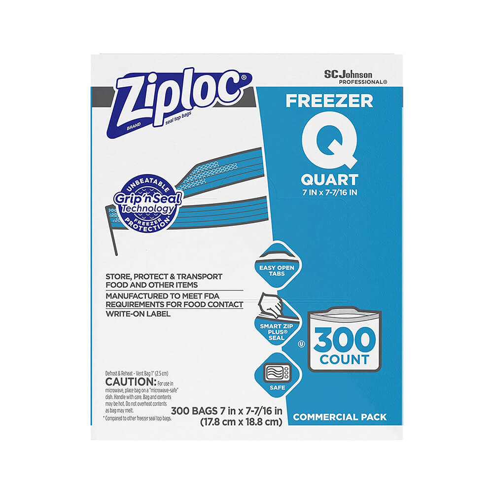 ZIPLOC FREEZER BAGS 1 QUART - 300 COUNT | United Canada Inc.